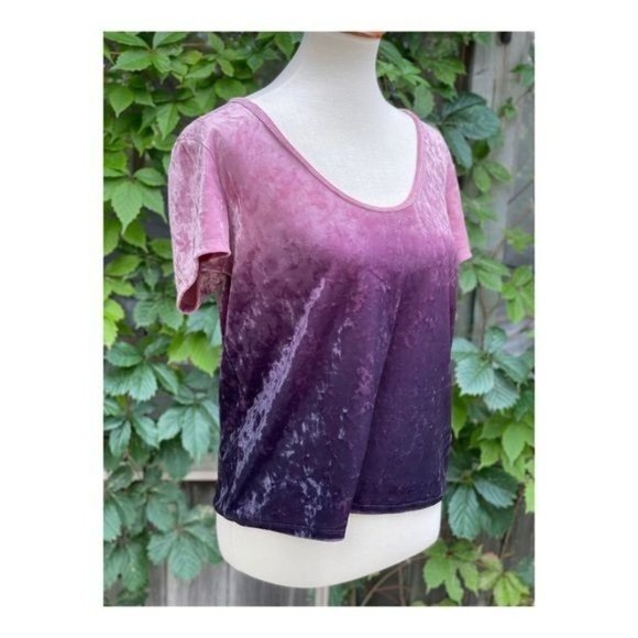 American Eagle Velvet Ombre Short Sleeve Shirt - Picture 6 of 6